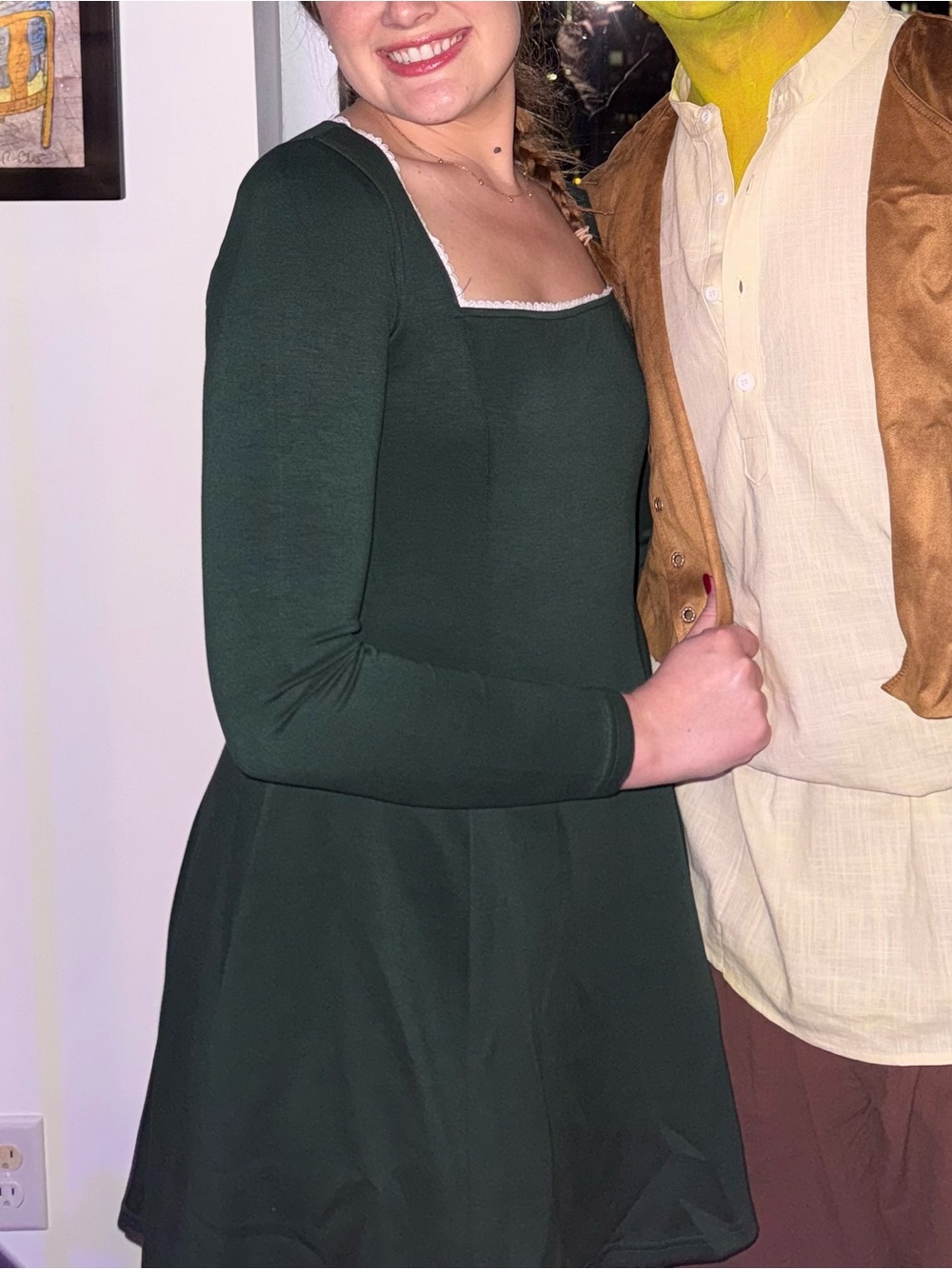 Women's Dark Green Long-Sleeve Dress - Worn for Fiona Costume